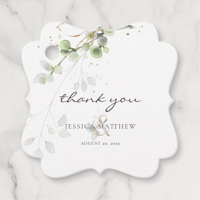 Classic Eucalyptus Greenery  Favour Tags (Front)