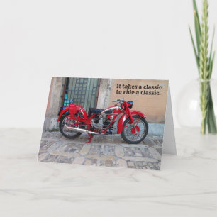 Classic Euro Moto Guzzi Motorcycle Birthday Card
