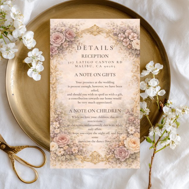 Classic European Baroque Wedding Enclosure Card (Creator Uploaded)