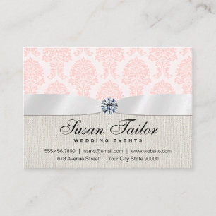 Classic Events   Luxurious   Pink Damask Business Card