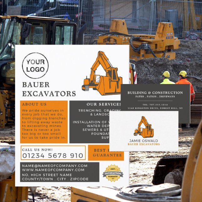 Classic Excavator, Builders Business Card (Creator Uploaded)