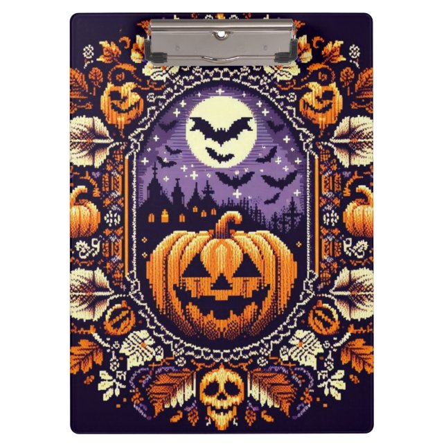 Classic Fair Isle Halloween/Pumpkin Clipboard (Front)