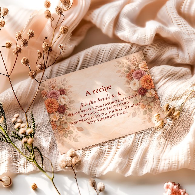 Classic Fall Flower Bridal Shower Enclosure Card (Creator Uploaded)