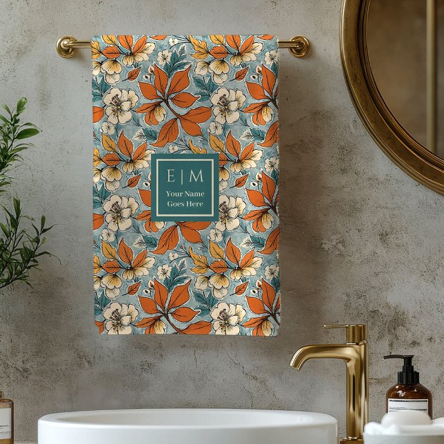 Classic Fall Flowers Olive Green Terracotta Bath  Bath Towel Set (Classic Fall Flowers Olive Green Terracotta Bath Towel

)