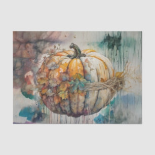 Classic Fall Watercolor Pumpkin Decoupage  Tissue Paper