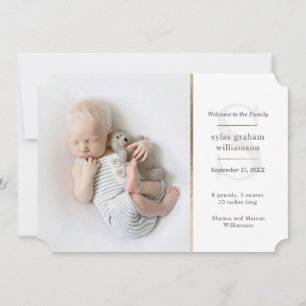 Classic Family Initial Photo Birth Announcement