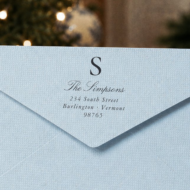 Classic Family Monogram Address Rubber Stamp (Creator Uploaded)