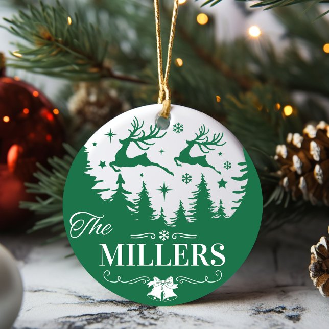 Classic Family Name Christmas Keepsake Custom Ceramic Tree Decoration (Classic Family Name Christmas Keepsake Custom Ceramic Ornament. Just add your family name!)