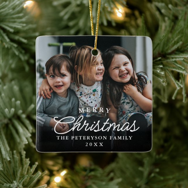  Classic Family Photo Christmas Ceramic Ornament (Tree)