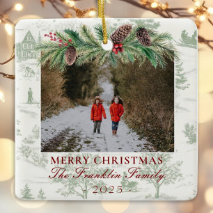 Classic family photo keepsake  ceramic ornament