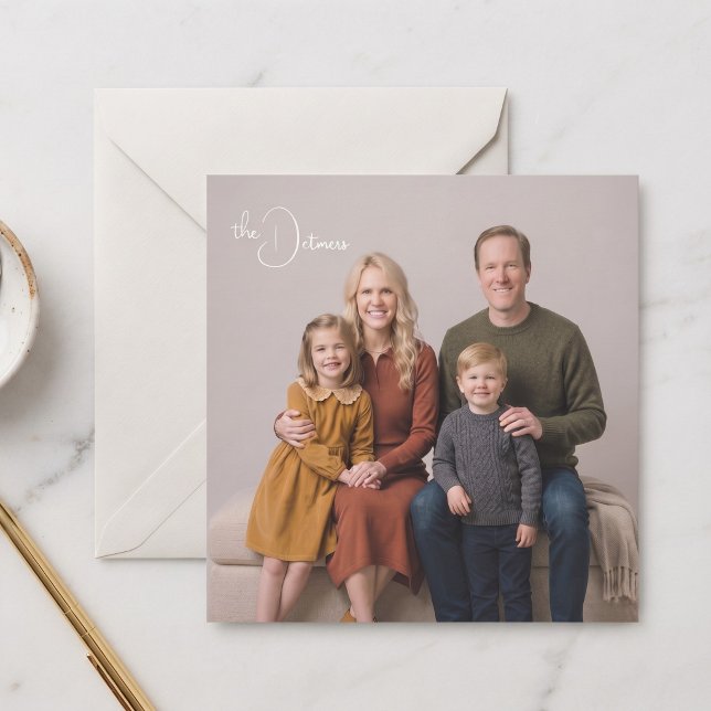 Classic Family Portrait Custom Flat Card (Turns your cherished moments into a wonderful keepsake. )