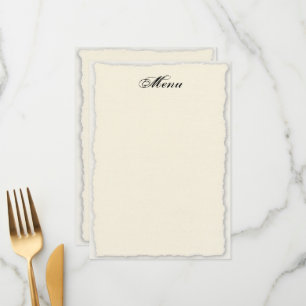 Classic Faux-Deckle Edge Wedding Menu Template