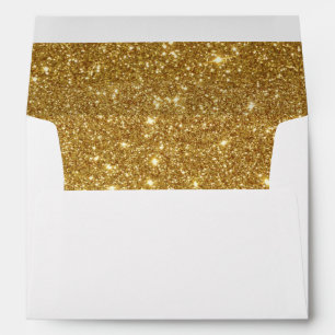 Classic Faux Gold Glitter Return Address Envelope