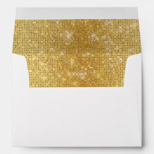Classic Faux Gold Glitter Return Address Envelope