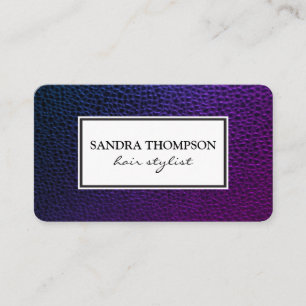 Classic Faux Leather / White Frame Business Card