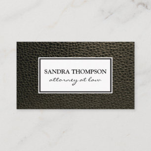 Classic Faux Leather / White Frame Business Card
