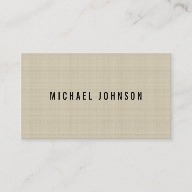 Classic Faux Linen Antique White Business Card (Front)