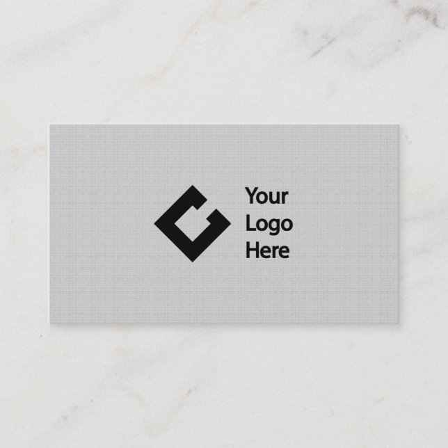 Classic Faux Linen Grey with Logo Business Card (Front)