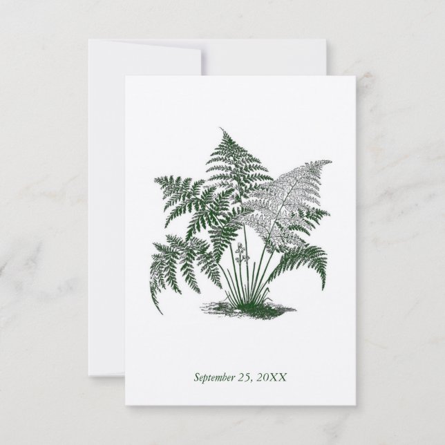 Classic Ferns RSVP Reply Card (Front)
