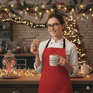Classic Festive Charm Christmas Red Apron