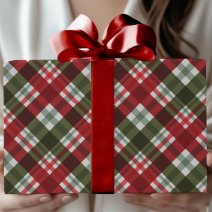 Classic Festive Christmas Tartan-Style Plaid Wrapping Paper