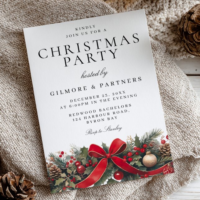 Classic Festive Corporate Christmas Party  Invitation (Creator Uploaded)