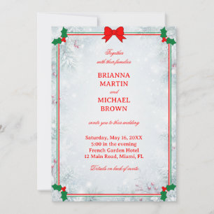 Classic Festive Frosted Holiday Elegance Invitation