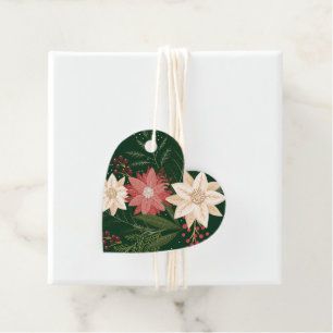 classic festive green botanical christmas gift favour tags