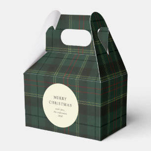 Classic Festive Green Plaid Holiday Cookie Favour Box