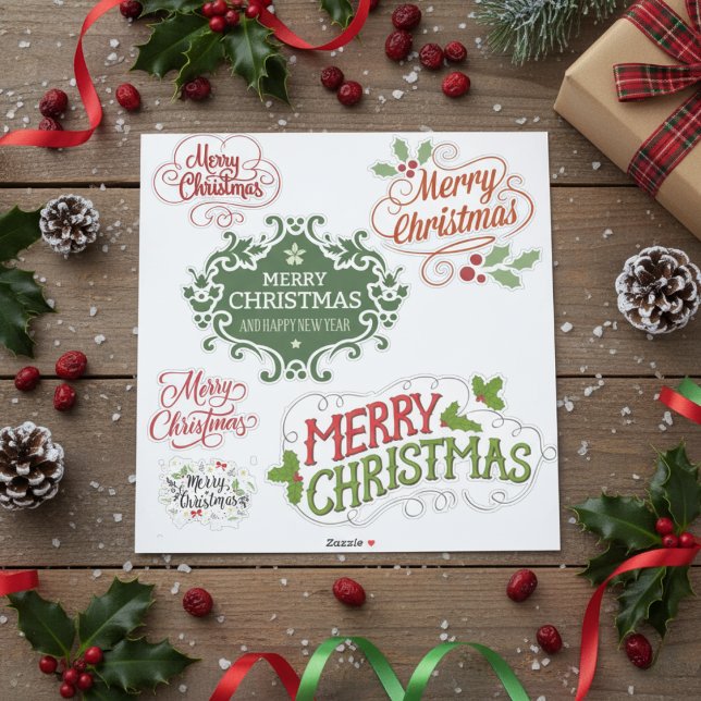 Classic Festive Merry Christmas Sticker Pack (Classic Festive Merry Christmas Sticker Pack)