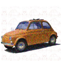 Classic Fiat 500  in blue