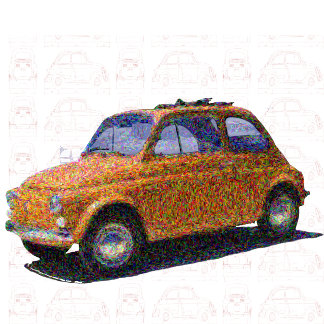Classic Fiat 500 in blue T-Shirt