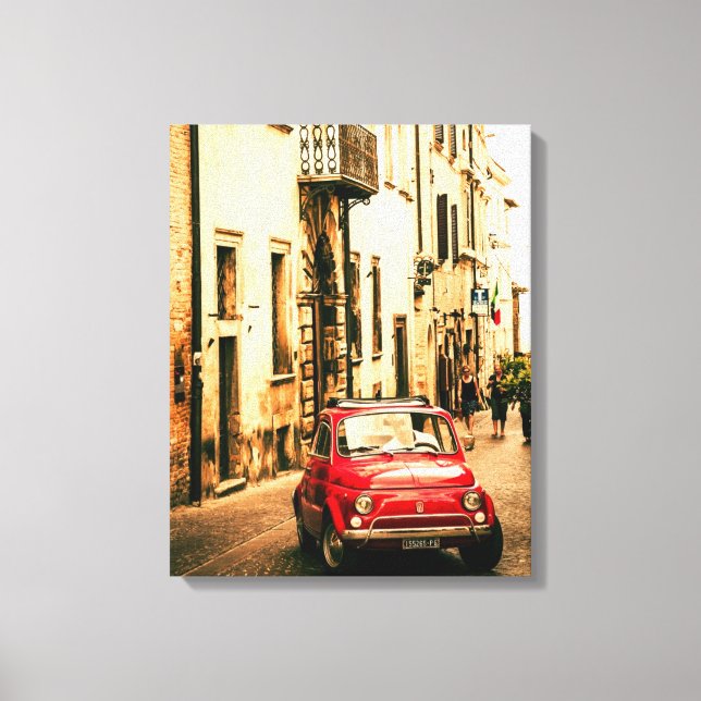 Classic Fiat 500 in Italy Canvas Print (Front)