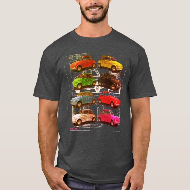 Classic Fiat 500 technicolor T-Shirt (Front)