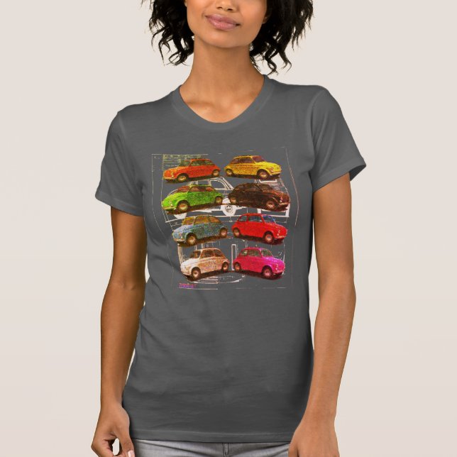 Classic Fiat 500 technicolor T-Shirt (Front)