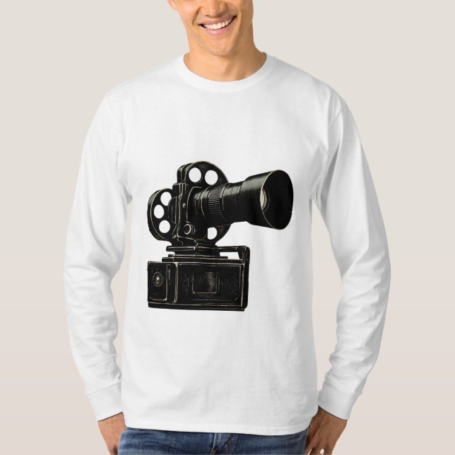Classic Film Camera Silhouette T-Shirt (Front)