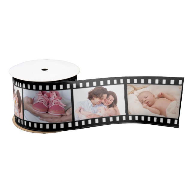 Classic Film Reel 8 Photo Collage Satin Ribbon (Spool)