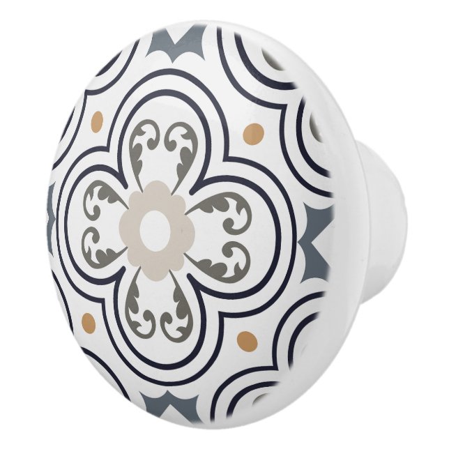 Classic fine artwork Spanish detail Mediterranean  Ceramic Knob (Right)