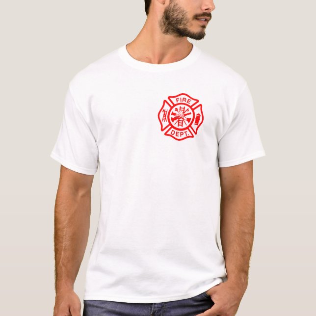 Classic Fire Department Maltese Cross Firefighter  T-Shirt (Front)