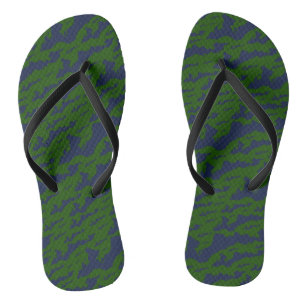 Classic Fishers Island Logo Flip Flops Blue/Green