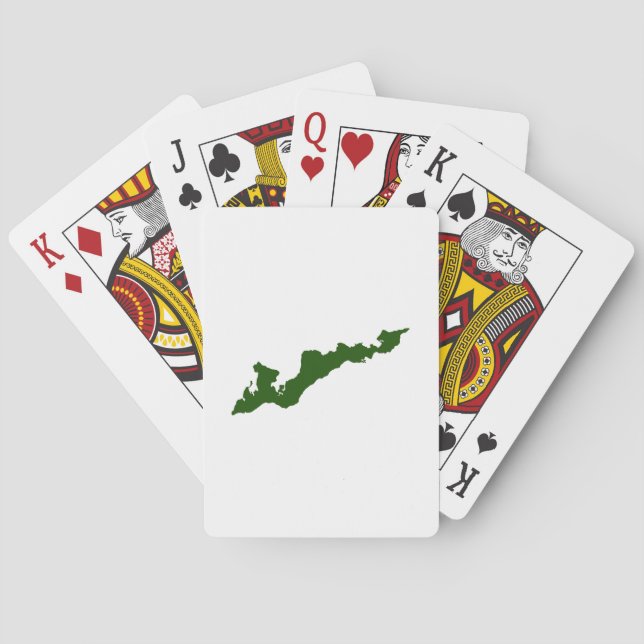 Classic Fishers Island Playing Cards – Green/White (Back)