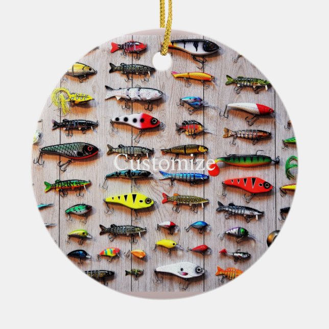 Classic Fishing Lures  Thunder_Cove Ceramic Tree Decoration (Front)