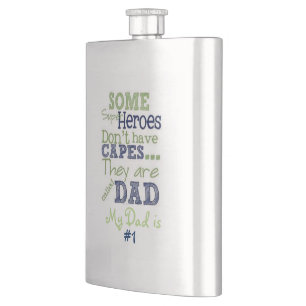 Classic Flask/Dad Typography Hip Flask