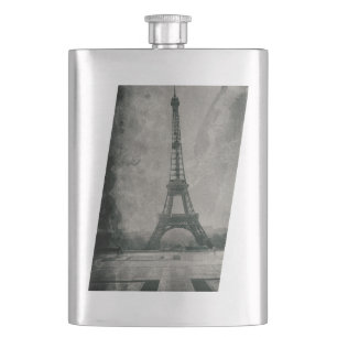 Classic Flask Vintage Leaning Eiffel Tower Design