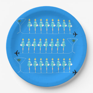 Classic Flight Attendant Paper Plate