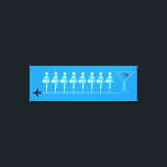 Classic Flight Attendant Stretched Canvas Print<br><div class="desc">When you see this Classic Flight Attendant Stretched Canvas Print, it will be love at first flight! Inspired by 1960's minimalist art, this design features a vibrant, sky blue background. There are rows of identical retro flight attendants wearing aqua uniforms and pillbox hats. The lovely, poised ladies are standing at...</div>