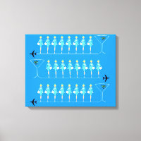 Classic Flight Attendant Stretched Canvas Print