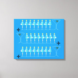 Classic Flight Attendant Stretched Canvas Print