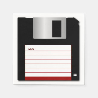 Classic Floppy Disc Red Computer Geek Napkin