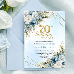 Classic Floral 70th Birthday Party Invitation